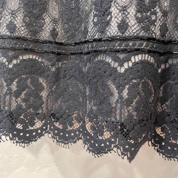 ~ Black sz 6 Cocktail Dress LBD Lace Sequin Sparkle Semi-Formal Rimini by Shaw - Picture 2 of 15